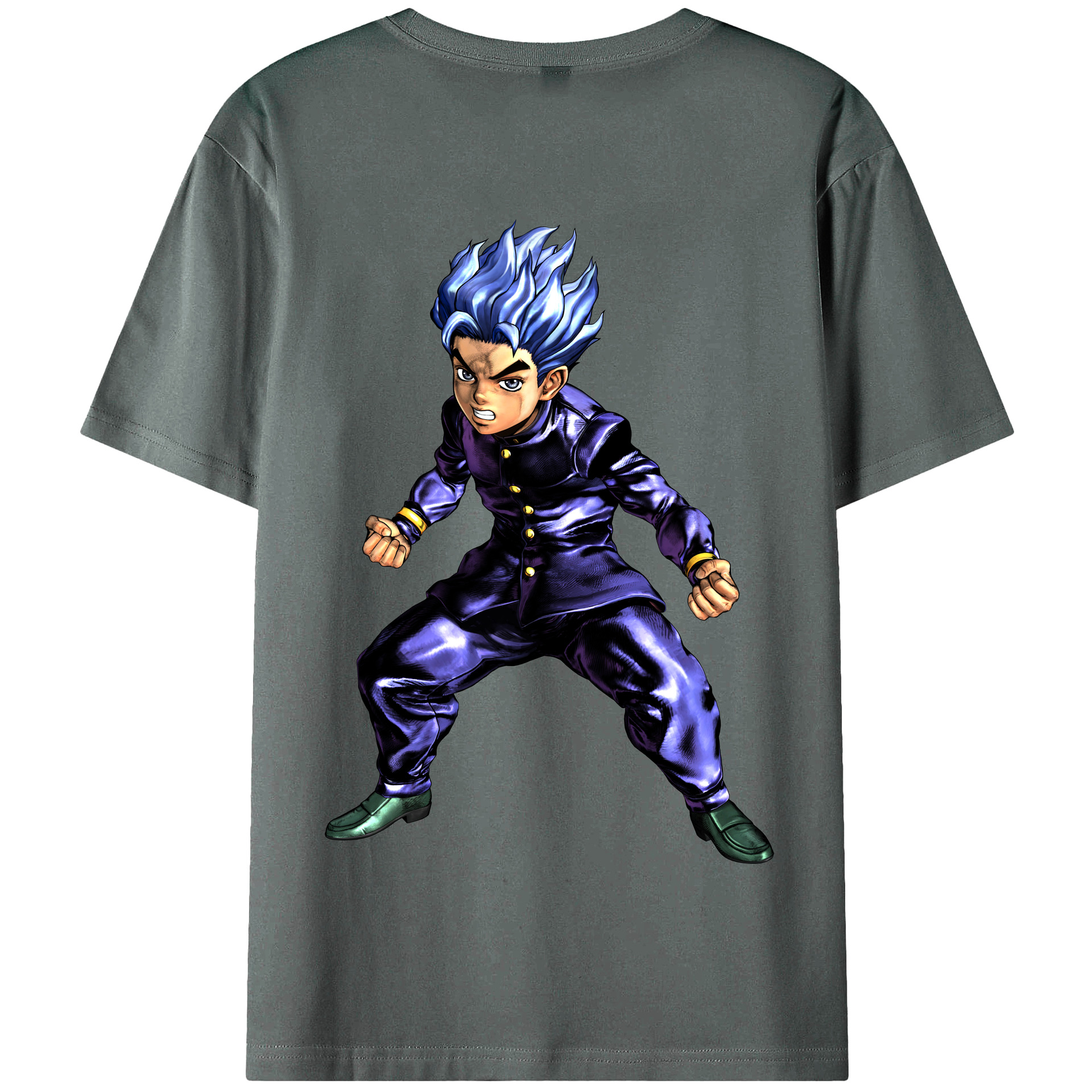 （画像用） ジョジョの奇妙な冒険 広瀨康一 JoJo's Bizarre Adventure Hirose Koichi 綿100％半袖Tシャツ（背面プリント）
